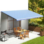 Markisenbespannung Blau und Weiß 6x3,5 m