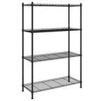 Lagerregal mit 4 Böden 90x35x137 cm Schwarz 200 kg