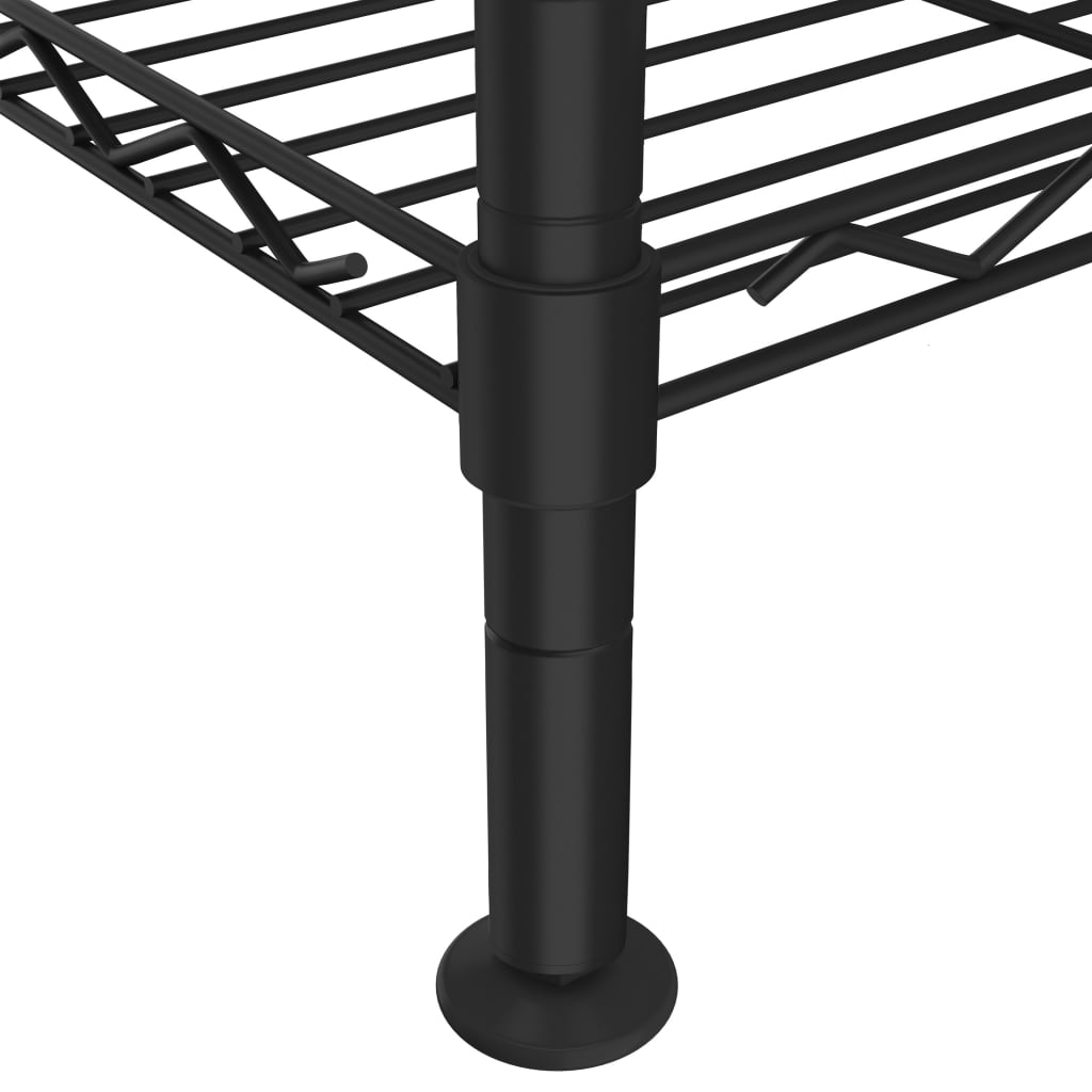 Lagerregal mit 4 Böden 90x35x137 cm Schwarz 200 kg