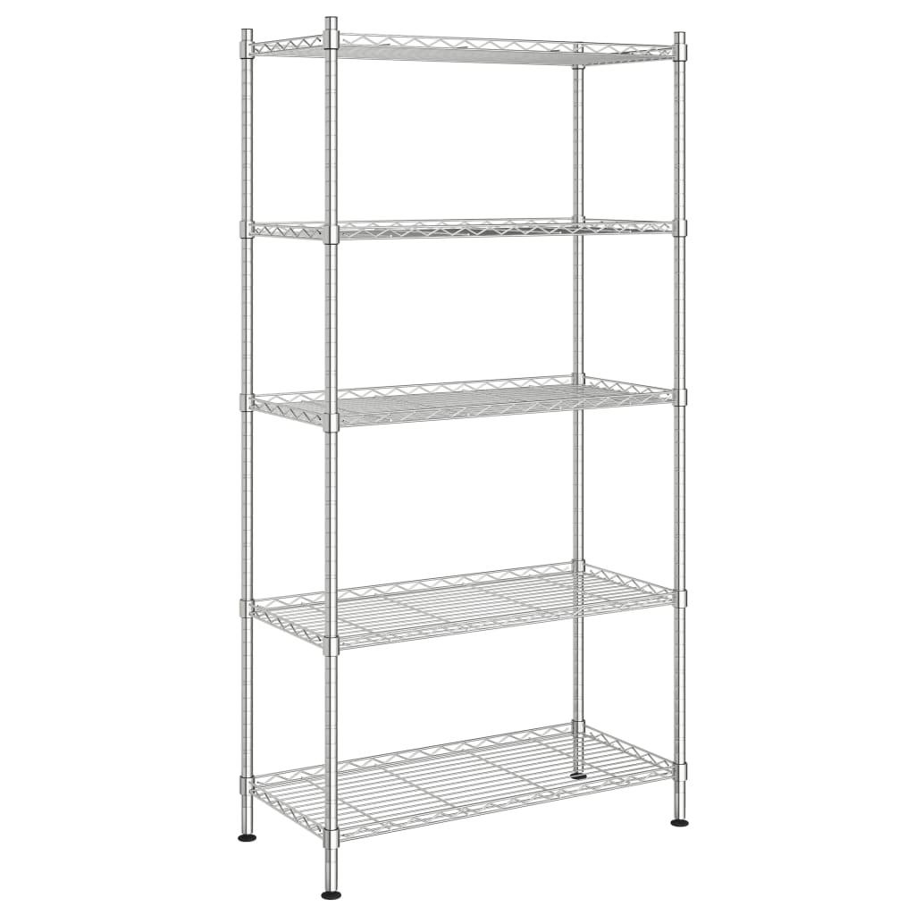 Lagerregal mit 5 Böden 90x35x180 cm Chrom 250 kg