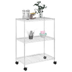 Lagerregal mit 3 Böden und Rollen 60x35x81 cm Verchromt 150 kg
