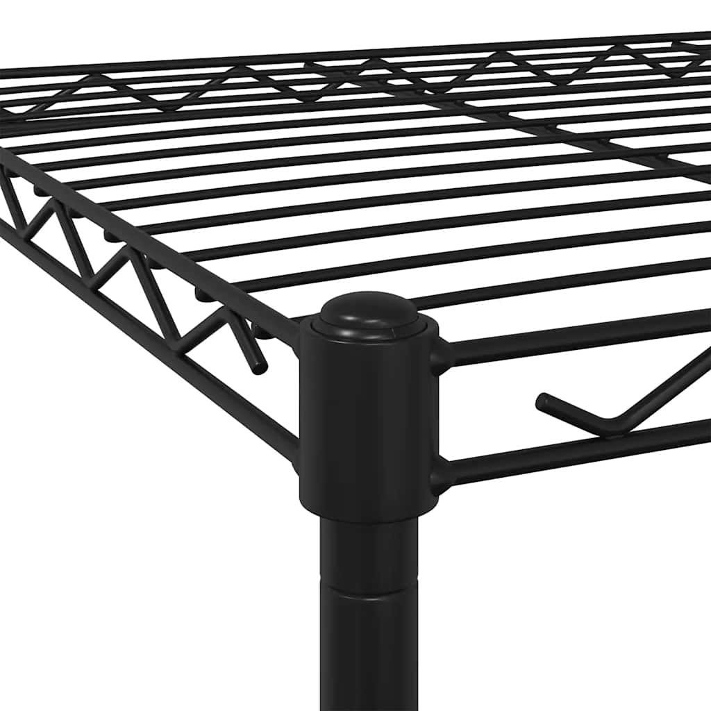Lagerregal mit 3 Böden und Rollen 60x35x81 cm Schwarz 150 kg