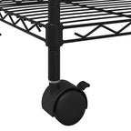 Lagerregal mit 4 Böden und Rollen 90x35x142 cm Schwarz 200 kg