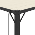 Pergola mit Lamellendach 3x3 m Creme Stoff und Aluminium