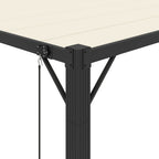 Pergola mit Lamellendach 3x4 m Creme Stoff und Aluminium