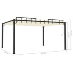 Pergola mit Lamellendach 3x4 m Creme Stoff und Aluminium