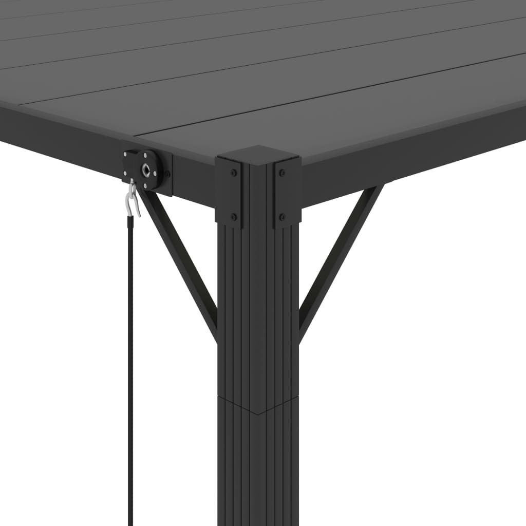 Pergola mit Lamellendach 3x4 m Anthrazit Stoff und Aluminium