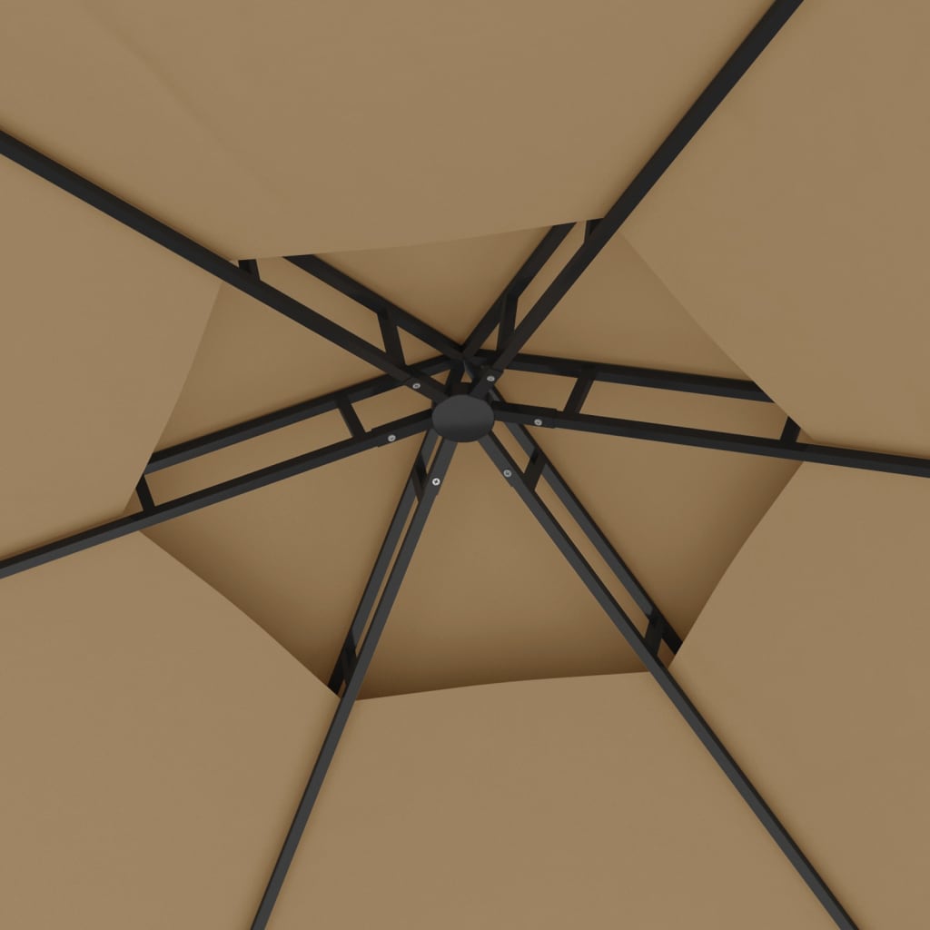 Pavillon mit Seitenwänden 3,1x2,7 m Taupe