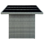 Gartentisch Hellgrau Poly Rattan und Hartglas