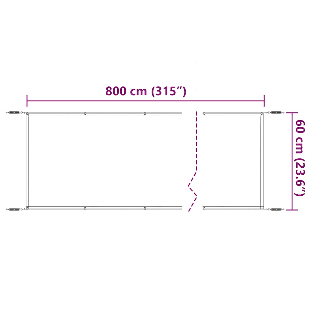 Senkrechtmarkise Blau 60x800 cm Oxford-Gewebe