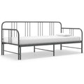 Ausziehsofa Bettgestell Grau Metall 90x200 cm