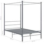 Himmelbett Grau Metall 120x200 cm