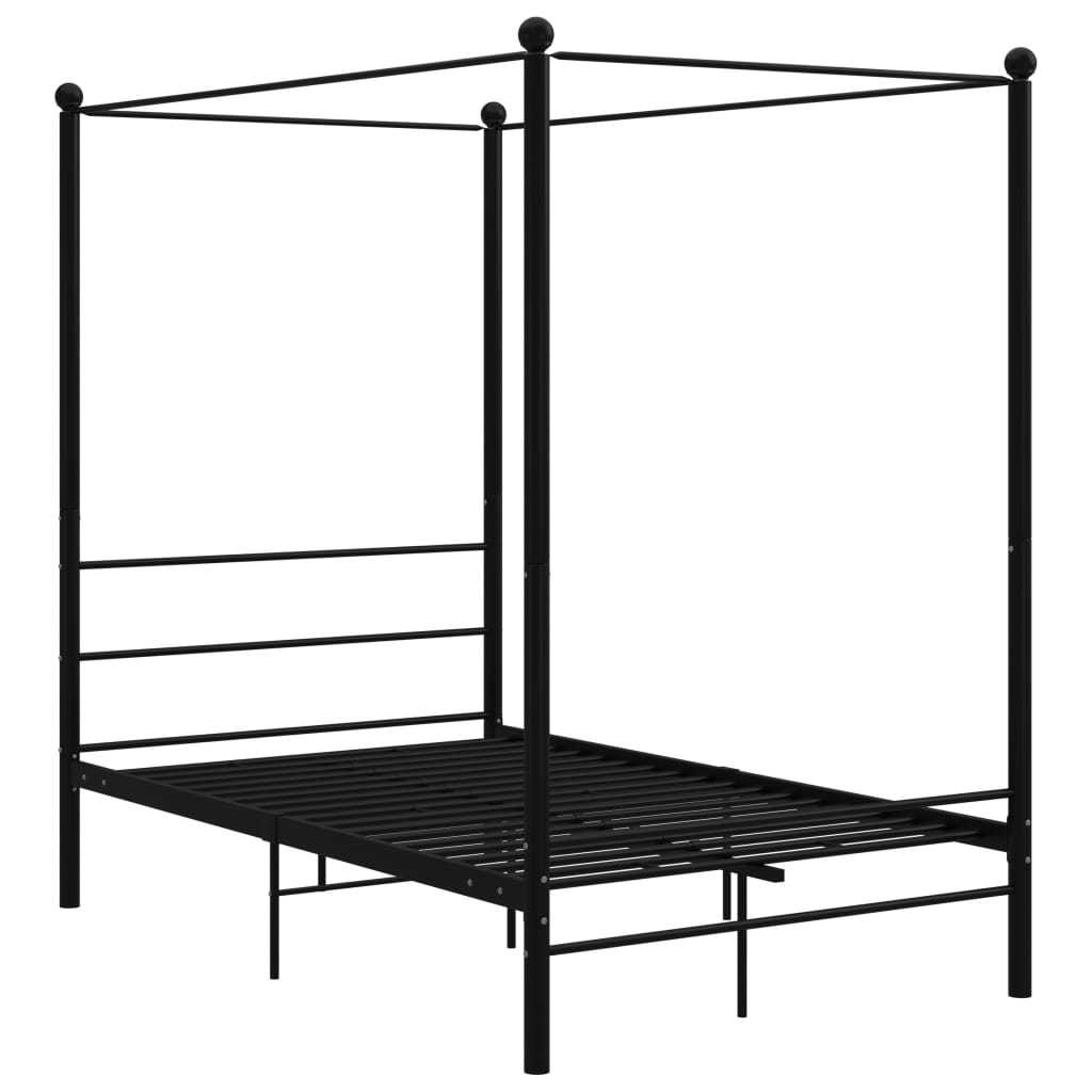 Himmelbett Schwarz Metall 140x200 cm