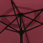Sonnenschirm mit LED-Beleuchtung Stahl-Mast 300 cm Bordeauxrot
