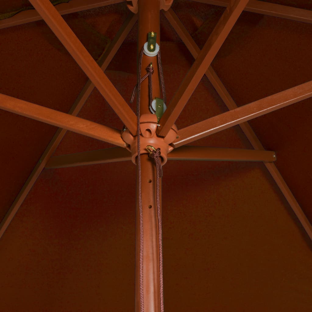 Sonnenschirm mit Holz-Mast 200x300 cm Terrakotta
