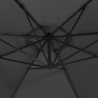 Ampelschirm mit LED-Beleuchtung Stahl-Mast Schwarz 350 cm
