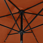 Sonnenschirm mit LEDs und Stahl-Mast Terrakottarot 2x3 m