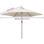 Ersatzbezug für Sonnenschirm Sandweiß 300 cm