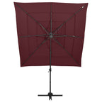 Sonnenschirm mit Aluminium-Mast 4-lagig Bordeauxrot 250x250 cm