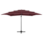Sonnenschirm mit Aluminium-Mast 4-lagig Bordeauxrot 250x250 cm