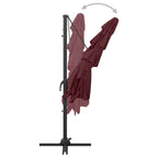 Sonnenschirm mit Aluminium-Mast 4-lagig Bordeauxrot 250x250 cm