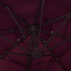 Sonnenschirm mit Aluminium-Mast 4-lagig Bordeauxrot 3x3 m