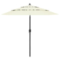 Sonnenschirm mit Aluminium-Mast 3-lagig Sandfarbe 2,5 m
