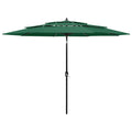 Sonnenschirm mit Aluminium-Mast 3-lagig Grün 3 m