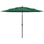 Sonnenschirm mit Aluminium-Mast 3-lagig Grün 3 m
