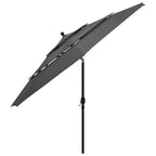 Sonnenschirm mit Aluminium-Mast 3-lagig Anthrazit 3,5 m