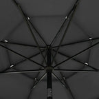 Sonnenschirm mit Aluminium-Mast 3-lagig Anthrazit 3,5 m