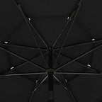 Sonnenschirm mit Aluminium-Mast 3-lagig Schwarz 3,5 m