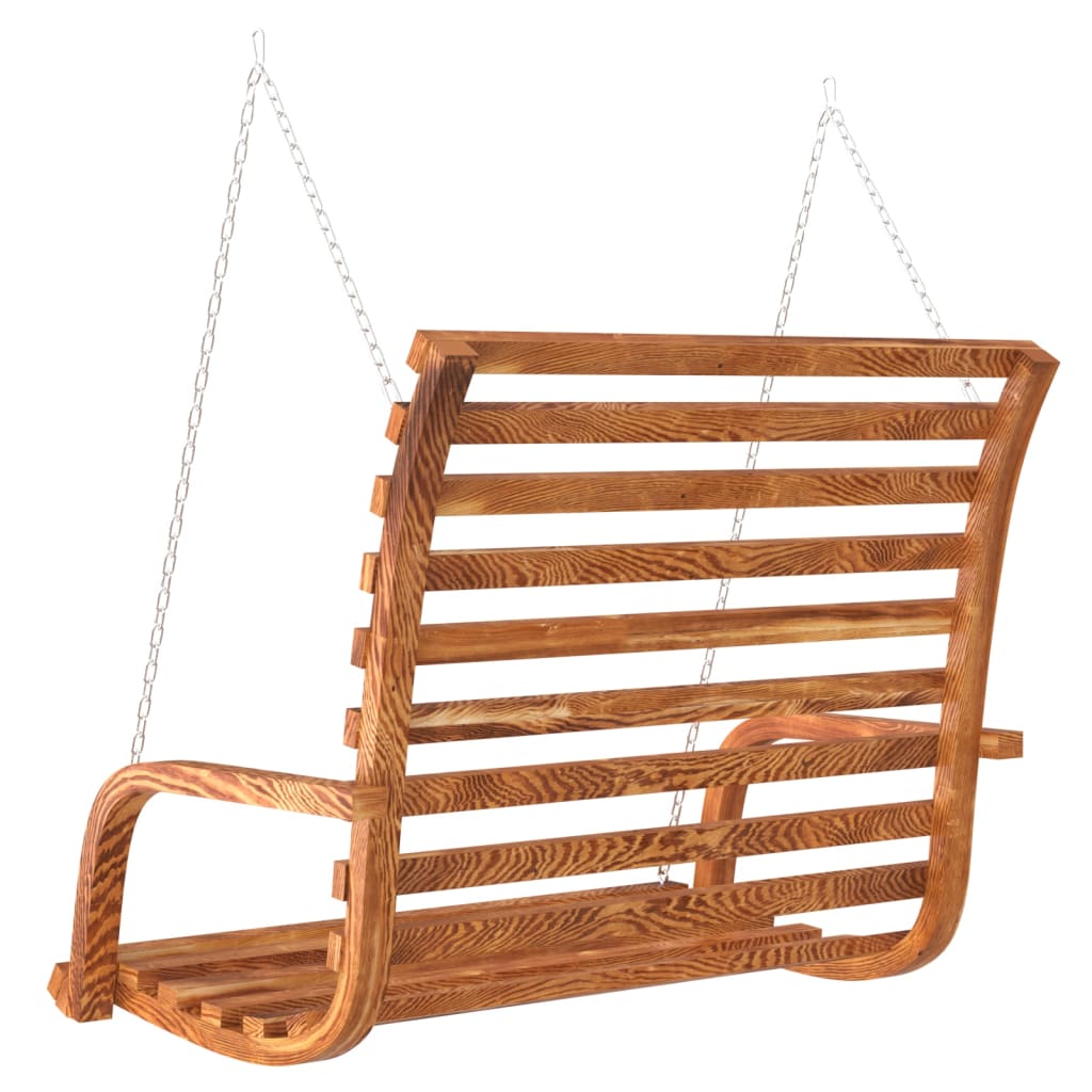 Schaukelbank Bugholz Massiv mit Teak-Finish 126x63x92 cm