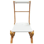 Sonnenliege mit Dach 100x190x134 cm Bugholz Massiv Creme