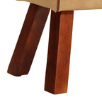 Sitzbank Turnbock-Design 58 cm Braun Echtleder Massivholz Mango
