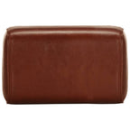 Sitzbank Turnbock-Design 38 cm Braun Echtleder Massivholz Mango