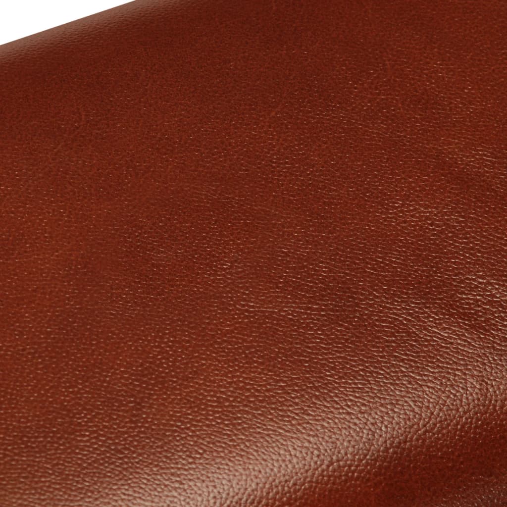 Sitzbank Turnbock-Design 38 cm Braun Echtleder Massivholz Mango