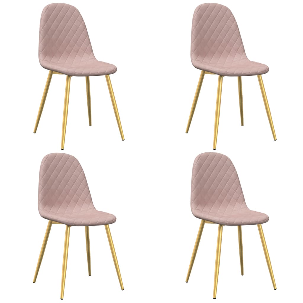 Esszimmerstühle 4 Stk. Rosa Samt