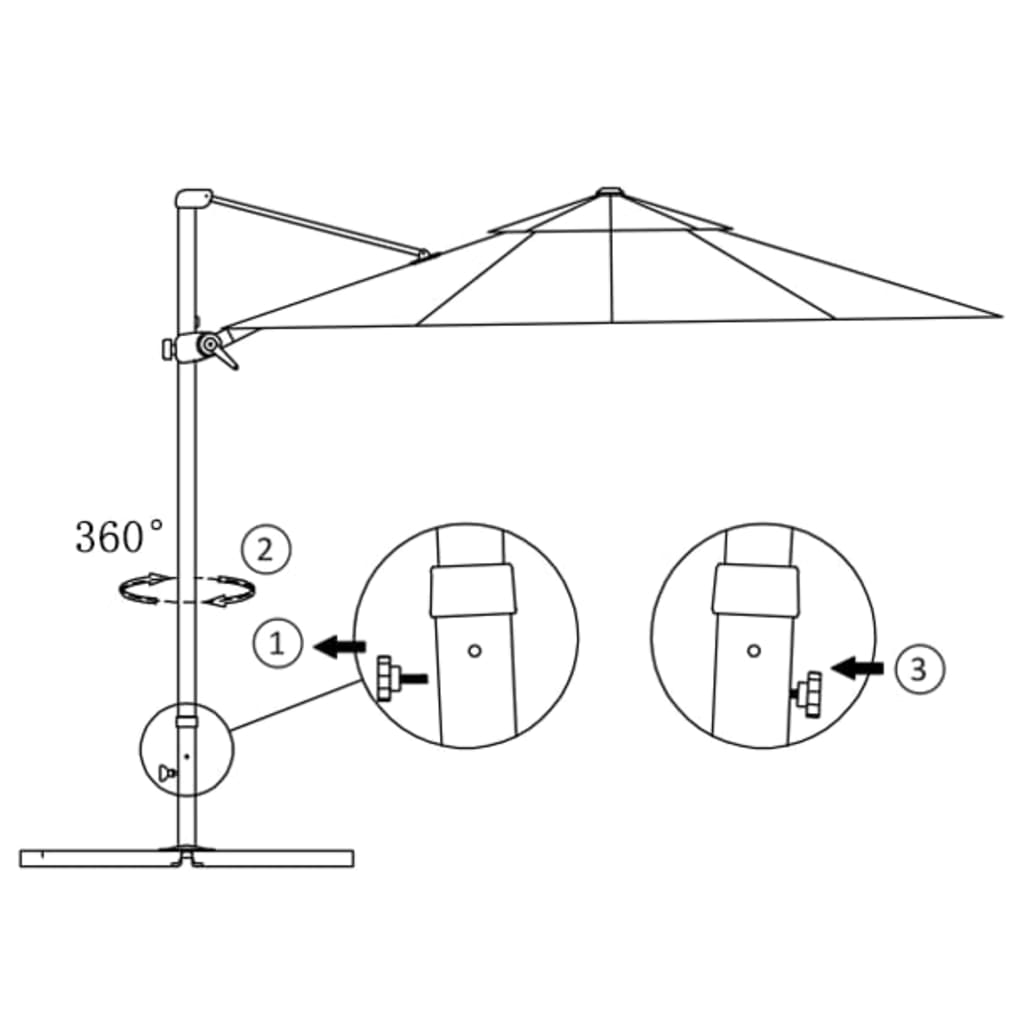 Ampelschirm mit Aluminium-Mast 250x250 cm Bordeauxrot