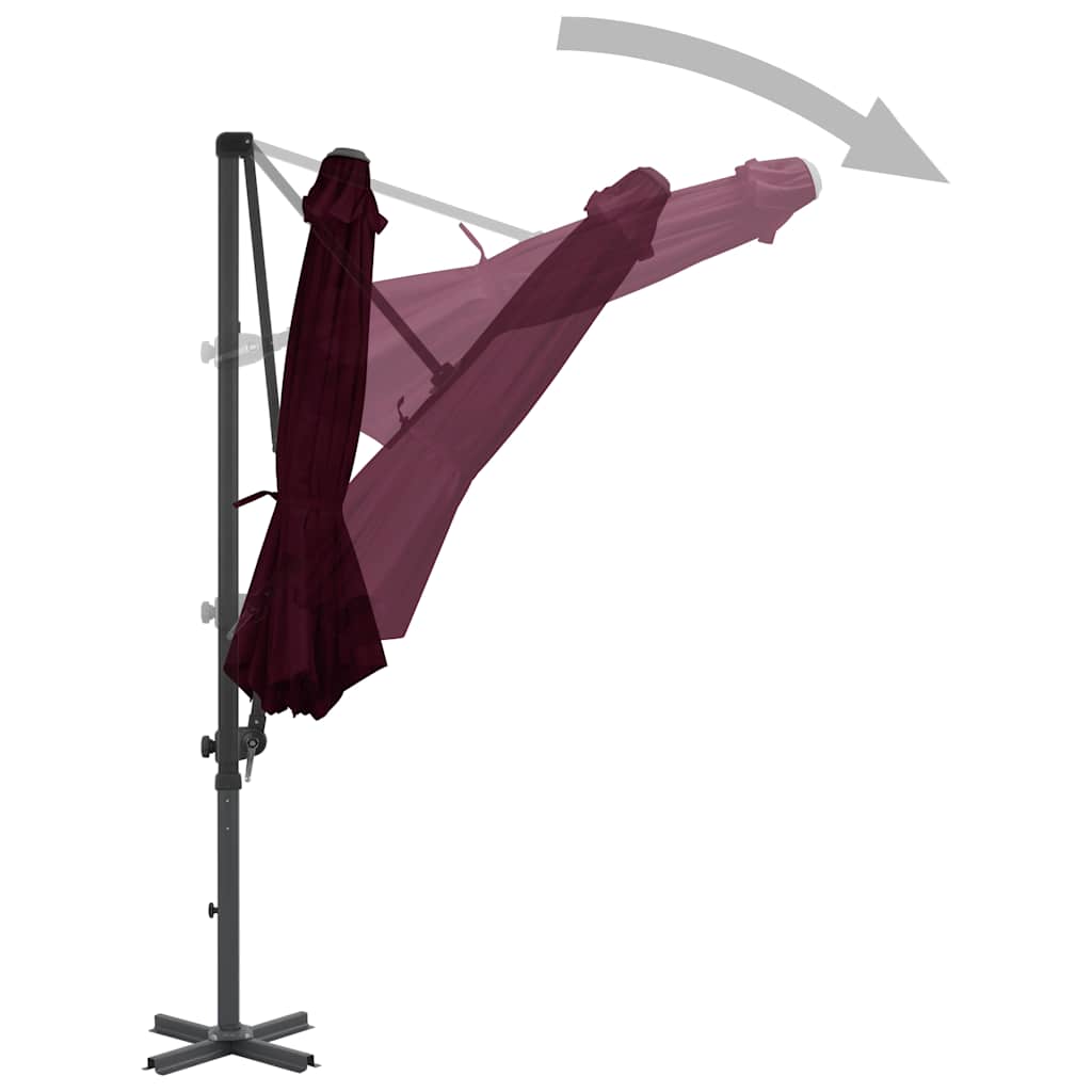 Ampelschirm mit Aluminium-Mast 300 cm Rot