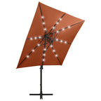 Ampelschirm mit LED-Beleuchtung 250 cm Terrakotta