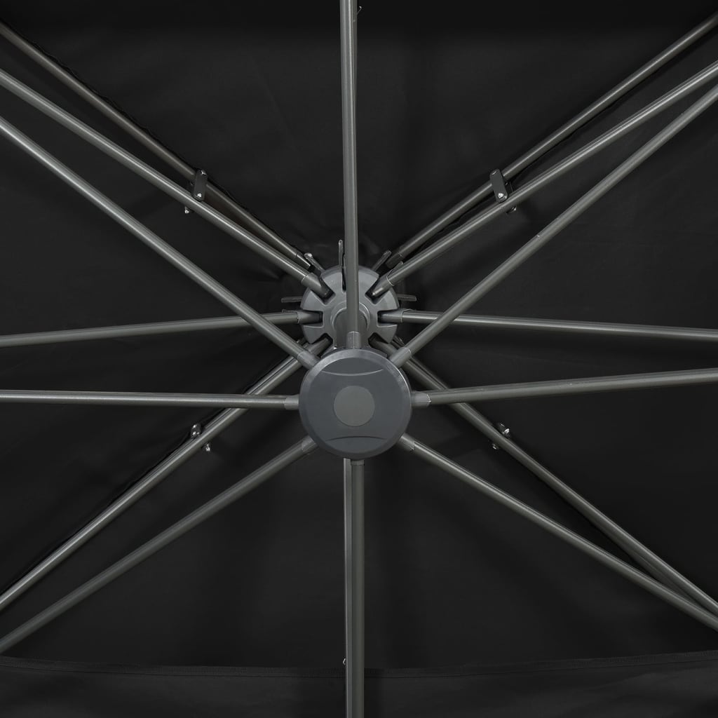 Ampelschirm mit Doppeldach Schwarz 400 x 300 cm