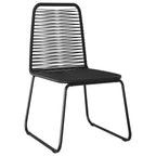 Gartenstühle 6 Stk. Poly Rattan Schwarz