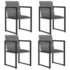 5-tlg. Garten-Essgruppe mit Kissen Poly Rattan Grau