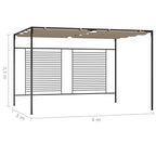 Pavillon mit Ausziehbarem Dach 3x4x2,3 m Taupe 180 g/m²