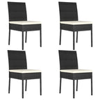 Garten-Essstühle 4 Stk. Poly Rattan Schwarz