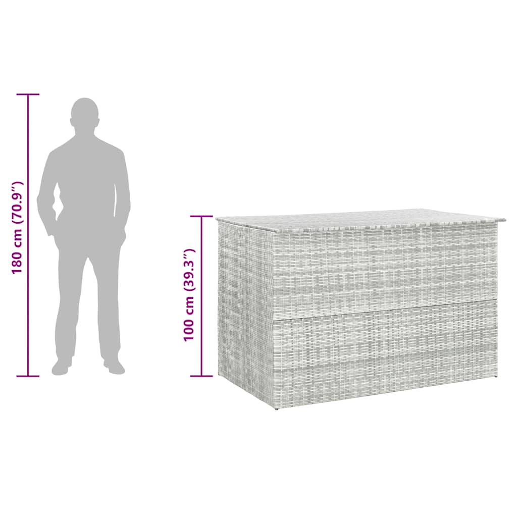 Garden-Auflagenbox Hellgrau 150x100x100 cm Poly Rattan