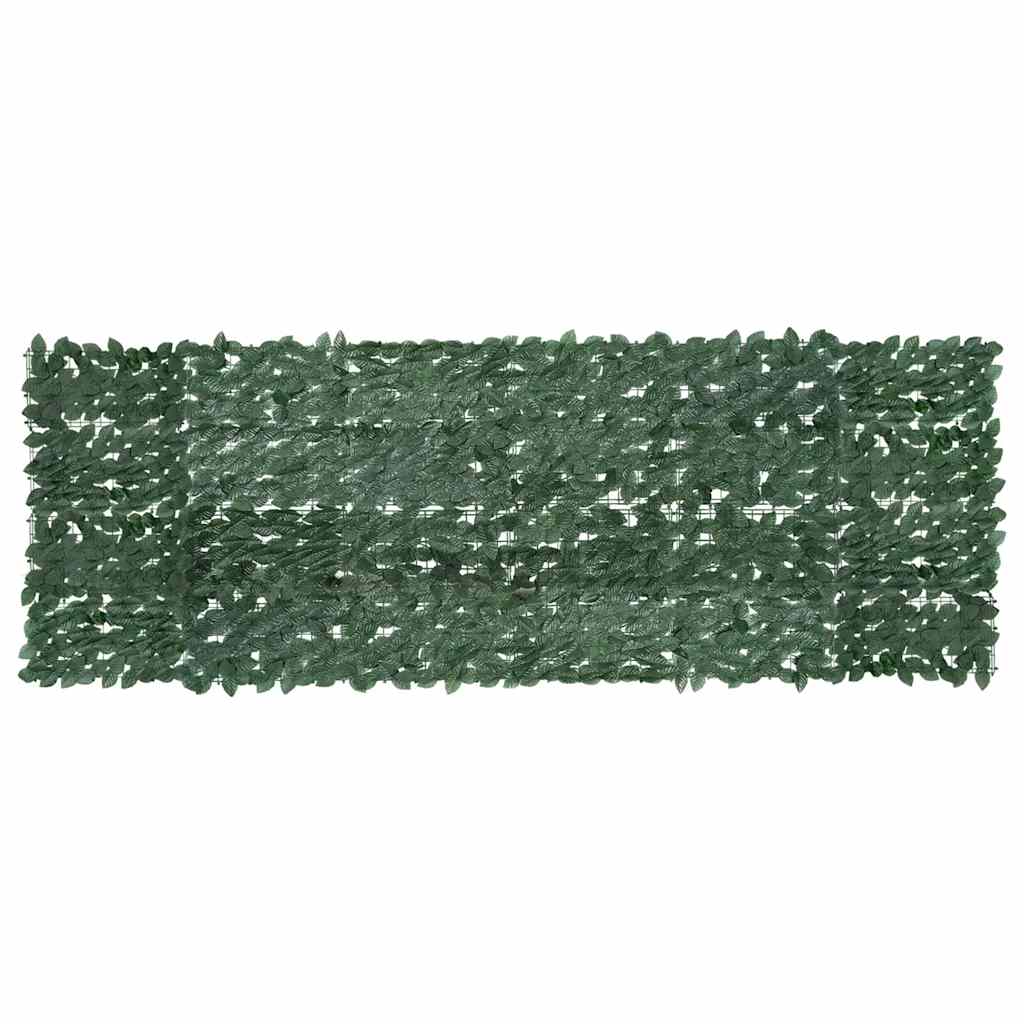 Balkon-Sichtschutz mit Dunkelgrünen Blättern 300x100 cm