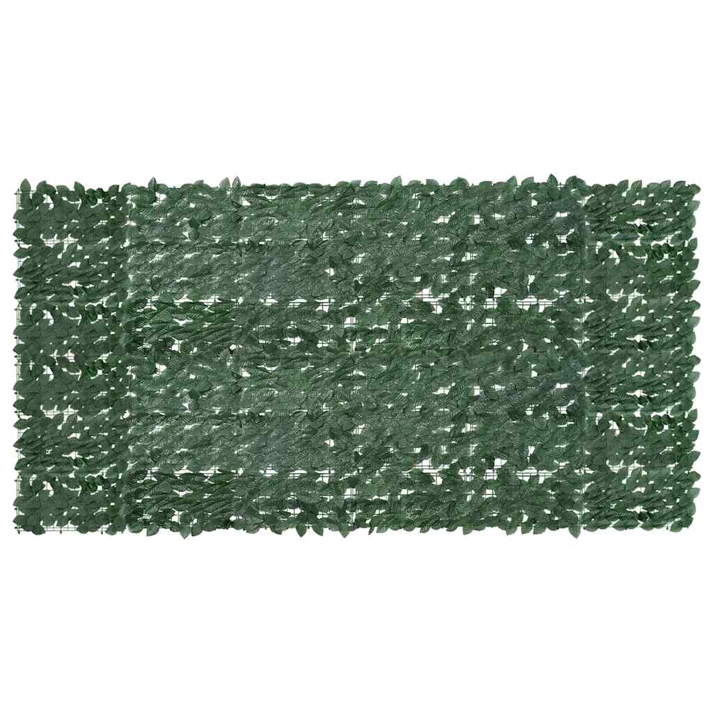 Balkon-Sichtschutz mit Dunkelgrünen Blättern 300x150 cm