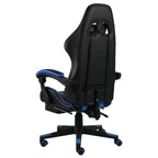Gaming-Stuhl mit Fußstütze Schwarz und Blau Kunstleder